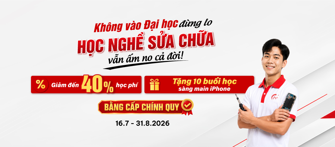 Học viên thực hành sửa main dưới kính hiển vi